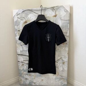 Chrome Hearts Black V-Neck Tee